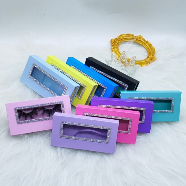 Available Strip Eyelashes Packaging Boxes With Rhinestone