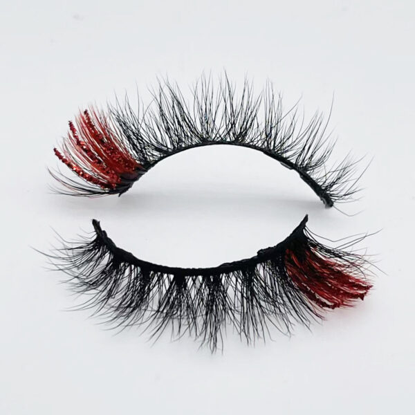Vegan Faux Mink Eyelashes Supplier 15MM Color Eyelashes - Image 4